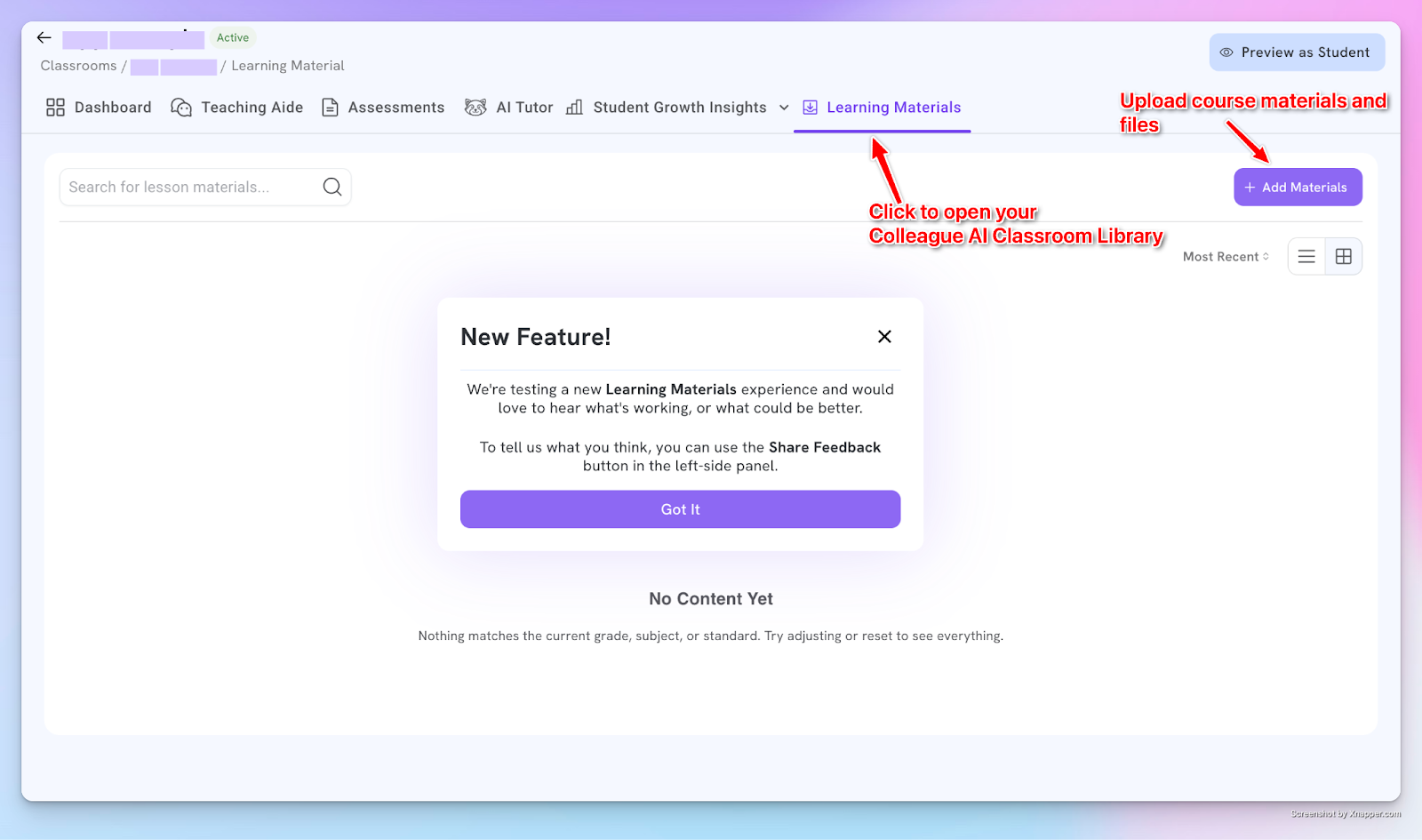 Classroom Learning Library upload tool